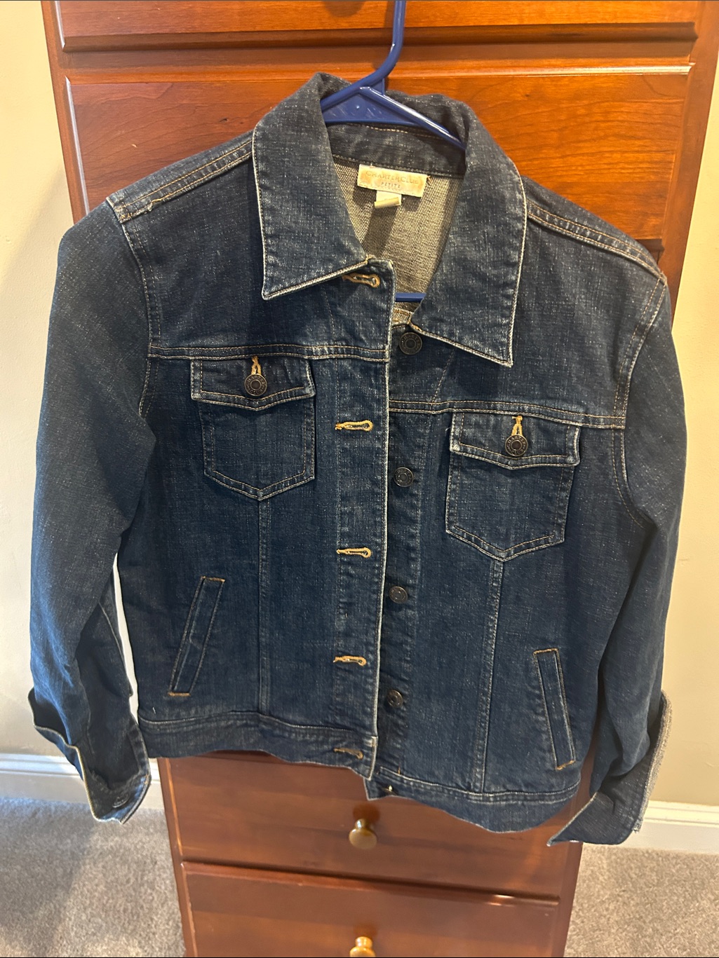 Charter Club Dark Blue Denim Trucker Jacket